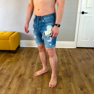 H&M ripped denim shorts size 30